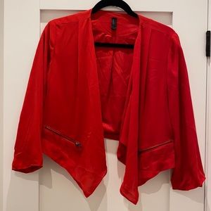 Red draped style Blouse size Medium